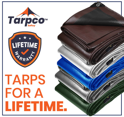 Tarpco Safety 20-ft x 40-ft Blue Waterproof Commercial Polyethylene 7-mil Tarp