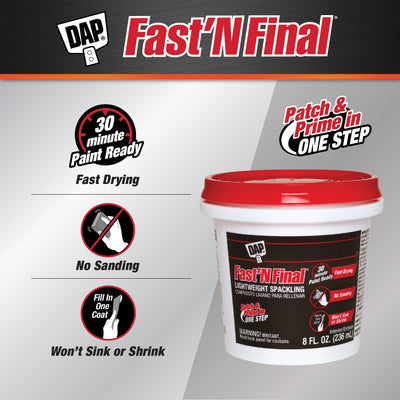 DAP Fast 'N Final 8-oz Interior/Exterior White Spackling