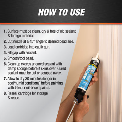 DAP ALEX Flex 10.1-oz White Paintable Latex Caulk