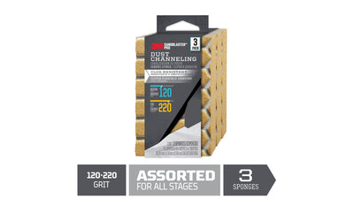 3M Sanding Sponges Multi-grade Pack Grit Sanding Sponge 3.25-in x 3.189-in (3-Pack)