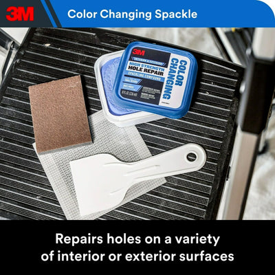 3M Blue-to-White 8-oz Color-changing, Heavy Duty, Waterproof Interior/Exterior Blue Spackling Kit