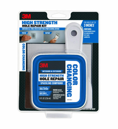 3M Blue-to-White 8-oz Color-changing, Heavy Duty, Waterproof Interior/Exterior Blue Spackling Kit