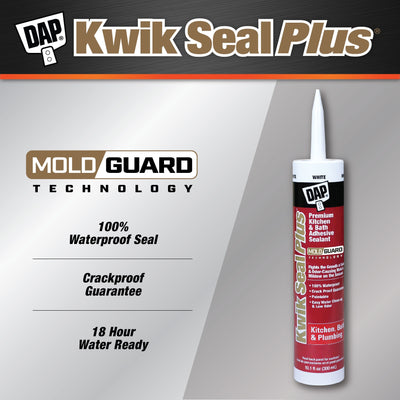 DAP Kwik Seal Plus 10.1-oz White Paintable Latex Caulk