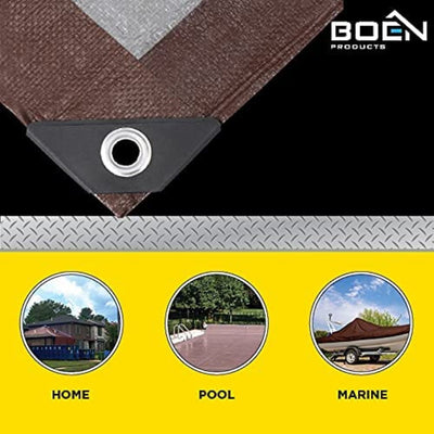 BOEN 40-ft x 60-ft Brown Waterproof Commercial Polyethylene 10-mil Tarp