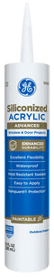 GE Advanced Siliconized Acrylic Windows, Doors, Ext 10.1-oz White Paintable Latex Caulk