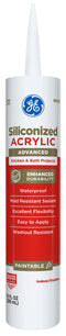 GE Advanced Siliconized Acrylic Kitchen and Bath 10.1-oz White Paintable Latex Caulk