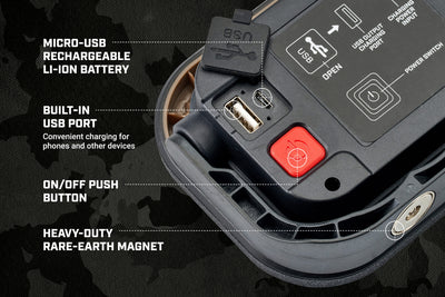 Spec Ops Tools 800-Lumen LED Battery-operated and Plug-in Rechargeable Handheld Work Light