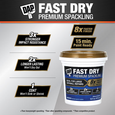 DAP Fast Dry Premium 16-fl oz Heavy Duty Interior/Exterior White Spackling