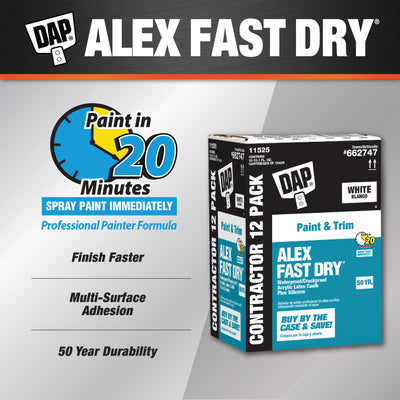 DAP ALEX Fast Dry 12-Pack 10.1-oz White Paintable Latex Caulk