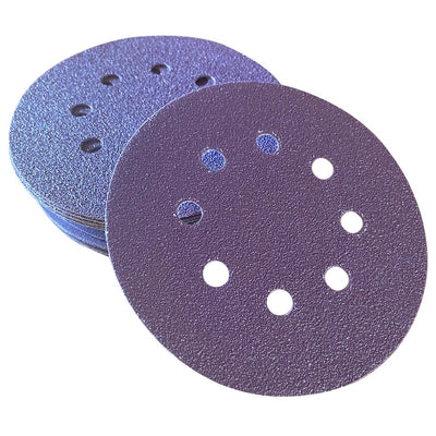 orca abrasives 5 Inch  Hook and Loop Purple Sanding Discs 8 Holes 100 Grit 25 Pack