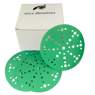 orca abrasives Green Fine 150-Grit Disc Sandpaper 6-in W x 6-in L 25-Pack