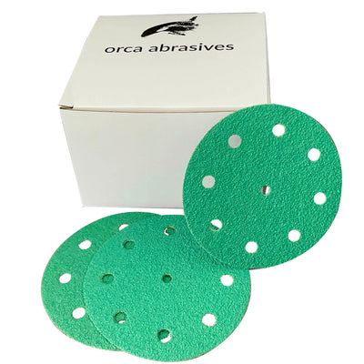 orca abrasives Green Fine 180-Grit Disc Sandpaper 5-in W x 5-in L 25-Pack