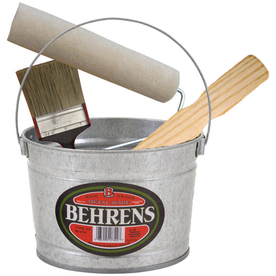 Behrens 2.5-Quart Silver Galvanized Steel Paint Bucket - Metal Handle - Water-Tight - BPA-Free