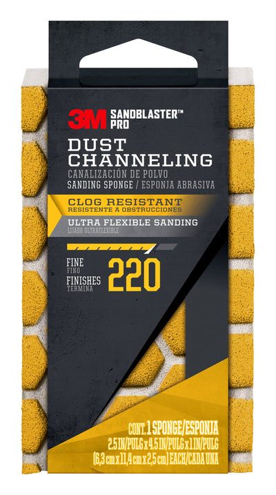 3M SandBlaster Pro Fine 220-Grit Sanding Sponge 2.5-in x 4.5-in