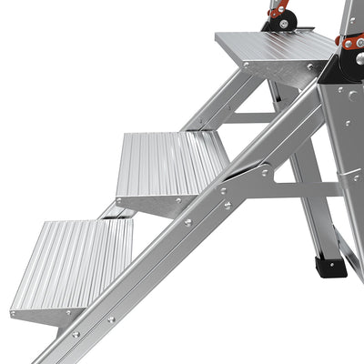 Little Giant Ladders Jumbo Step M3 3-Step 375-lb Capacity Silver Aluminum Foldable Step Stool