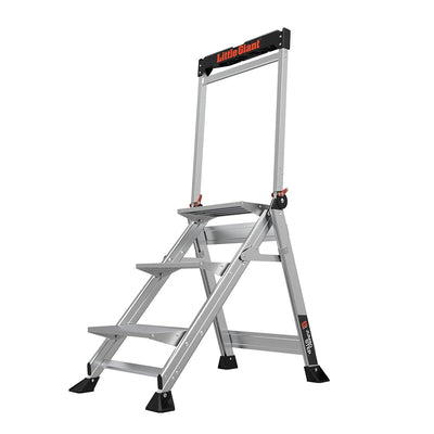 Little Giant Ladders Jumbo Step M3 3-Step 375-lb Capacity Silver Aluminum Foldable Step Stool