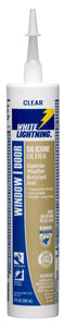 White Lightning Window and Door 12-Pack 10-oz Clear Silicone Caulk