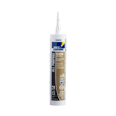 White Lightning Silicone Ultra 12-Pack 10-oz White Silicone Caulk