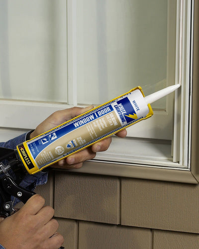 White Lightning Window and Door 12-Pack 10-oz Clear Silicone Caulk