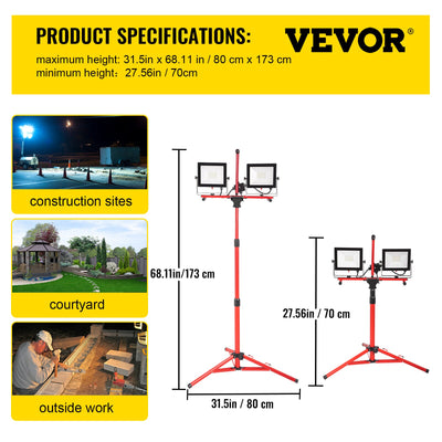 VEVOR 10000-Lumen LED Plug-in Portable Work Light