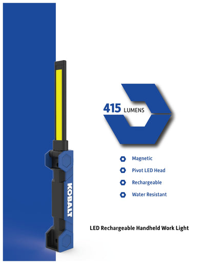 Kobalt 400-Lumen LED Battery-operated Rechargeable Handheld Work Light