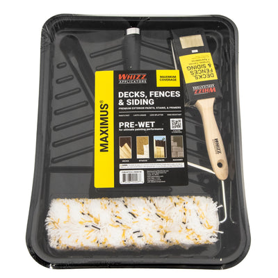 WHIZZ MAXIMUS Decks, Fences and Siding 4-Piece Polyamide Paint Roller Kit