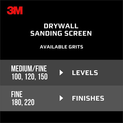 3M Fine 180-Grit Screen Sandpaper 4.1875-in W x 11.25-in L 4-Pack