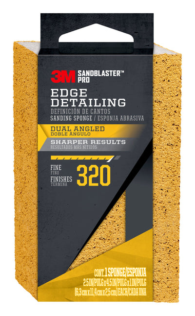 3M SandBlaster Pro Fine 320-Grit Sanding Sponge 2.5-in x 4.5-in