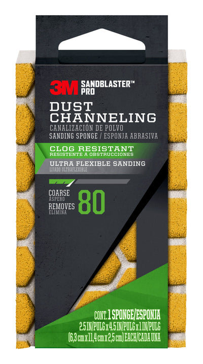 3M SandBlaster Pro 80-Grit Sanding Sponge 2.5-in x 4.5-in