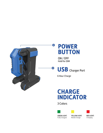 Kobalt 1500-Lumen LED Battery-operated Rechargeable Clamped Work Light (2-Batteries Included)