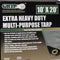 Grip-on Tools 10-ft x 20-ft Gray Water Resistant Standard Polyethylene 14-mil Tarp