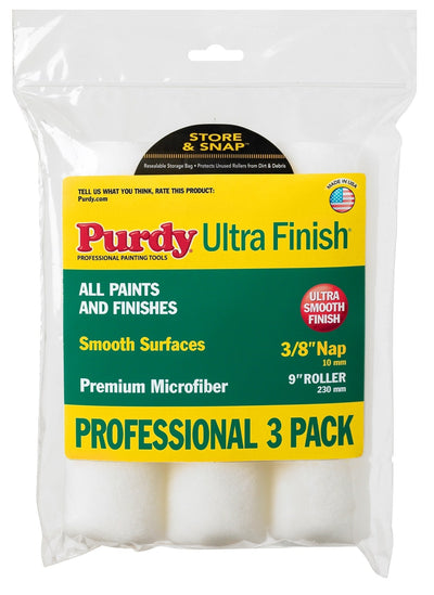 Purdy Ultra Finish 3-Pack 9-in x 3/8-in Nap Woven Microfiber Paint Roller Cover