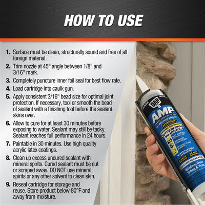 DAP AMP 9-oz Crystal Clear Paintable Advanced Sealant Caulk