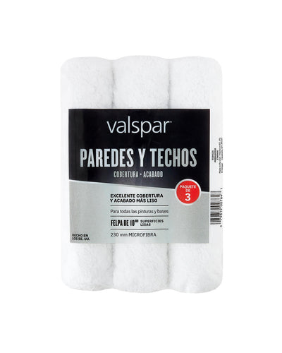 Valspar 3-Pack 9-in x 3/8-in Nap Woven Microfiber Paint Roller Cover