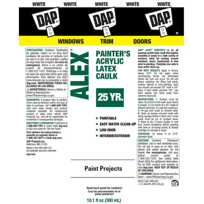 DAP Alex Painter's 12-Pack 121.2-oz White Paintable Latex Caulk