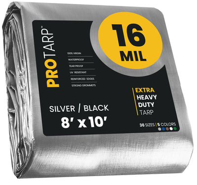 PROTARP 8-ft x 10-ft Silver Waterproof Commercial Polyethylene 16-mil Tarp