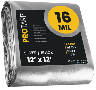 PROTARP 12-ft x 12-ft Silver Waterproof Commercial Polyethylene 16-mil Tarp