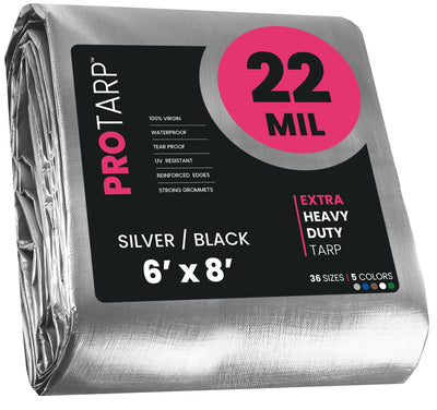 PROTARP 6-ft x 8-ft Silver Waterproof Commercial Polyethylene 22-mil Tarp