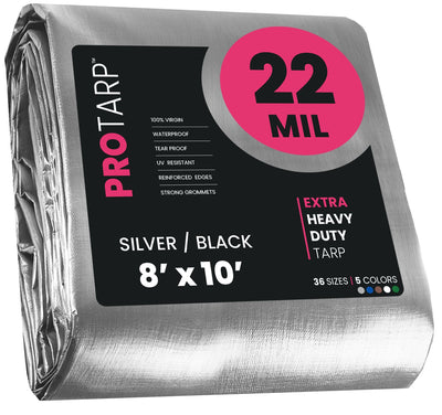 PROTARP 8-ft x 10-ft Silver Waterproof Commercial Polyethylene 22-mil Tarp