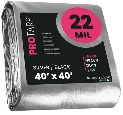 PROTARP 40-ft x 40-ft Silver Waterproof Commercial Polyethylene 22-mil Tarp