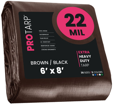 PROTARP 6-ft x 8-ft Brown Waterproof Commercial Polyethylene 22-mil Tarp