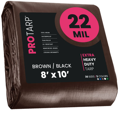 PROTARP 8-ft x 10-ft Brown Waterproof Commercial Polyethylene 22-mil Tarp