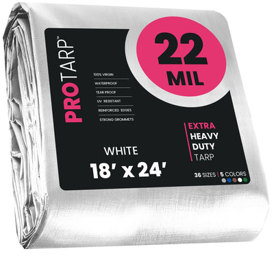 PROTARP 18-ft x 24-ft White Waterproof Commercial Polyethylene 22-mil Tarp