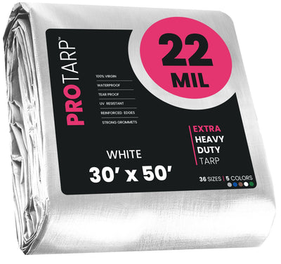 PROTARP 30-ft x 50-ft White Waterproof Commercial Polyethylene 22-mil Tarp