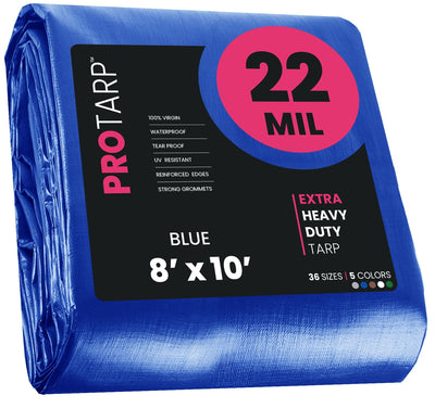 PROTARP 8-ft x 10-ft Blue Waterproof Commercial Polyethylene 22-mil Tarp