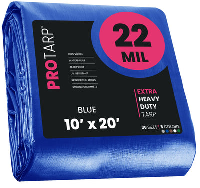 PROTARP 10-ft x 20-ft Blue Waterproof Commercial Polyethylene 22-mil Tarp