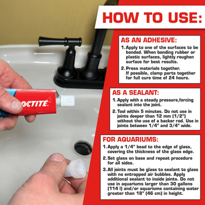 LOCTITE Waterproof Sealant 2.7-fl oz Gel All Purpose Waterproof, Quick Dry, Flexible Multipurpose Adhesive