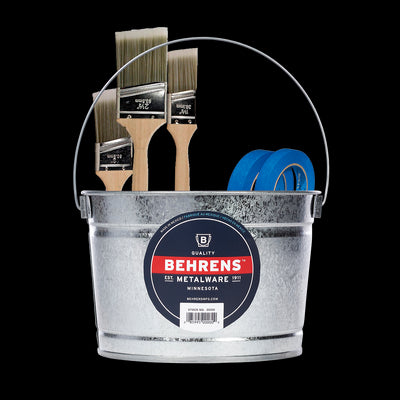 Behrens 2.5-Quart Silver Galvanized Steel Paint Bucket - Metal Handle - Water-Tight - BPA-Free