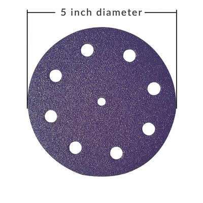 orca abrasives 5 Inch  Hook and Loop Purple Sanding Discs 1500 Grit 25 Pack