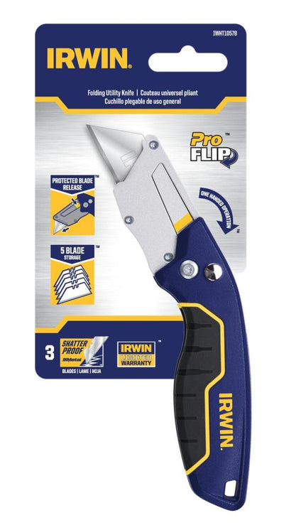 IRWIN Pro flip 3-Blade Folding Utility Knife with On Tool Blade Storage